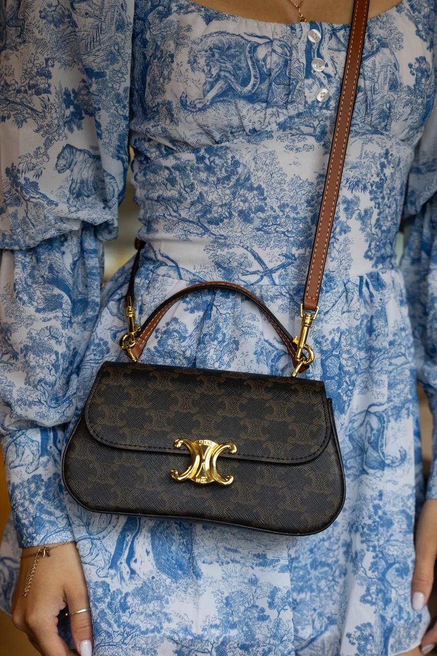 Celine Lola Triomphe Brown/Gold