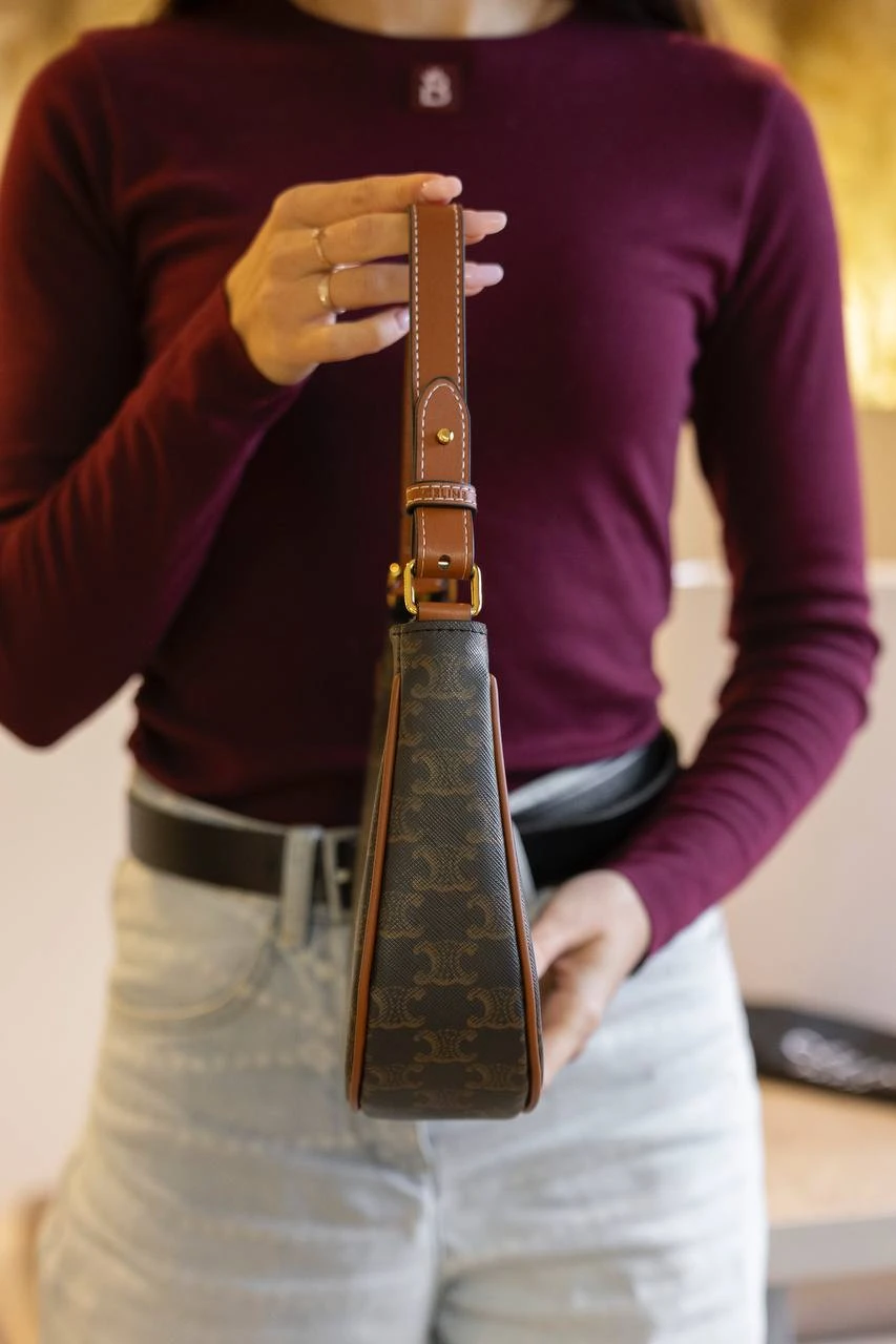 Celine Medium Ava Triomphe Brown/Gold - Зображення 3
