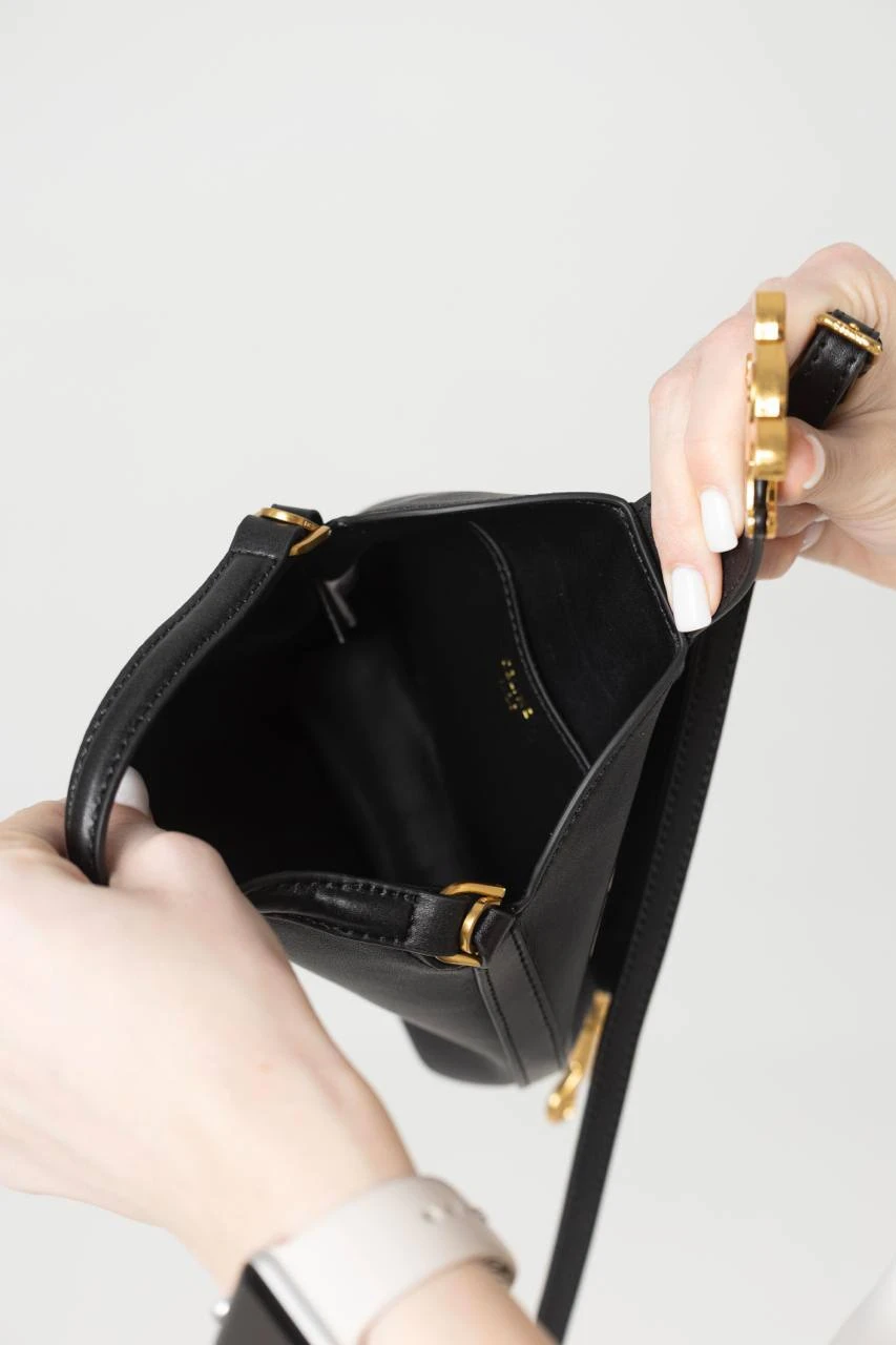Celine Small Bucket Cuir Triomphe Black/Gold - Зображення 4