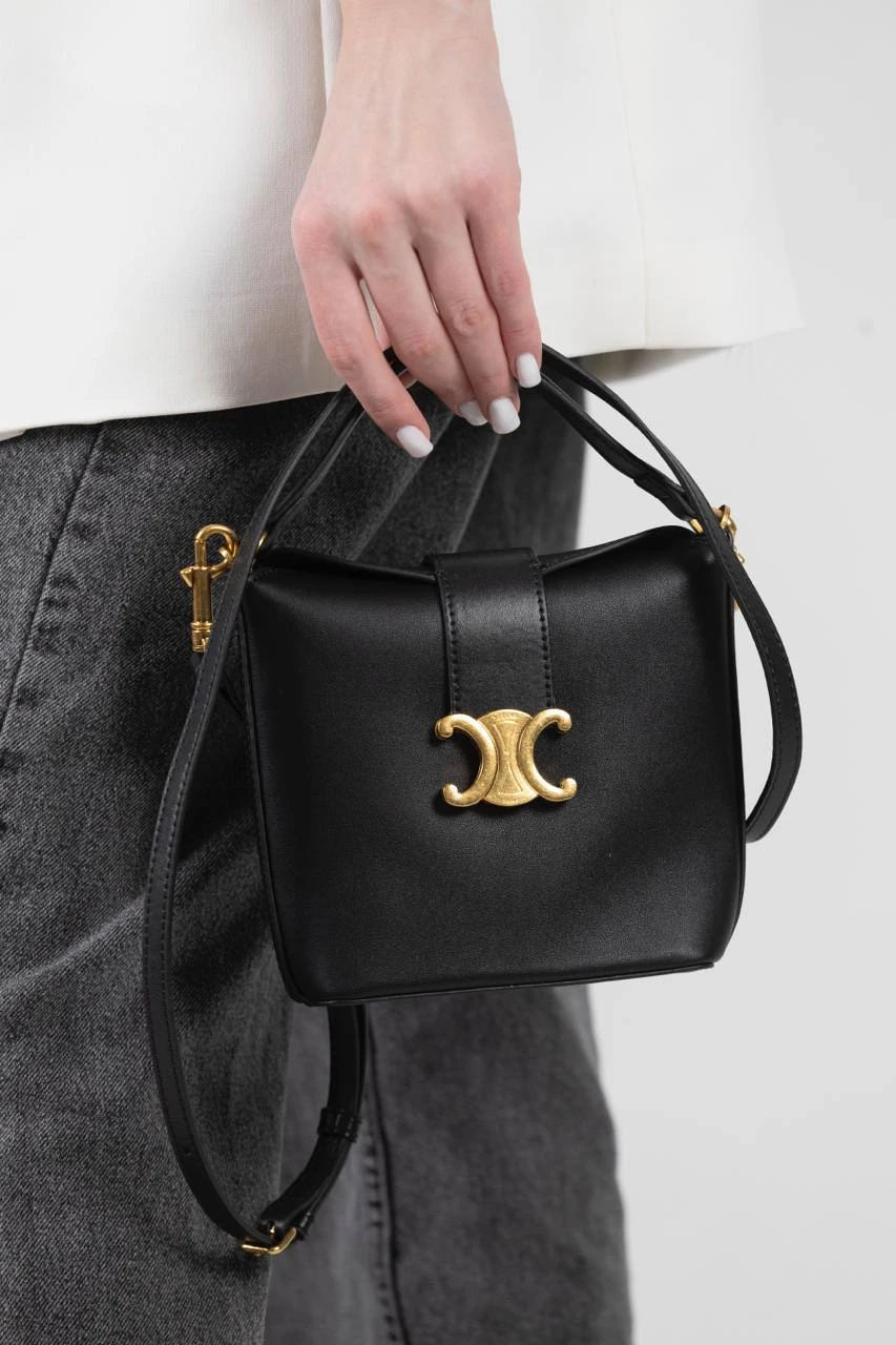 Celine Small Bucket Cuir Triomphe Black/Gold - Зображення 2
