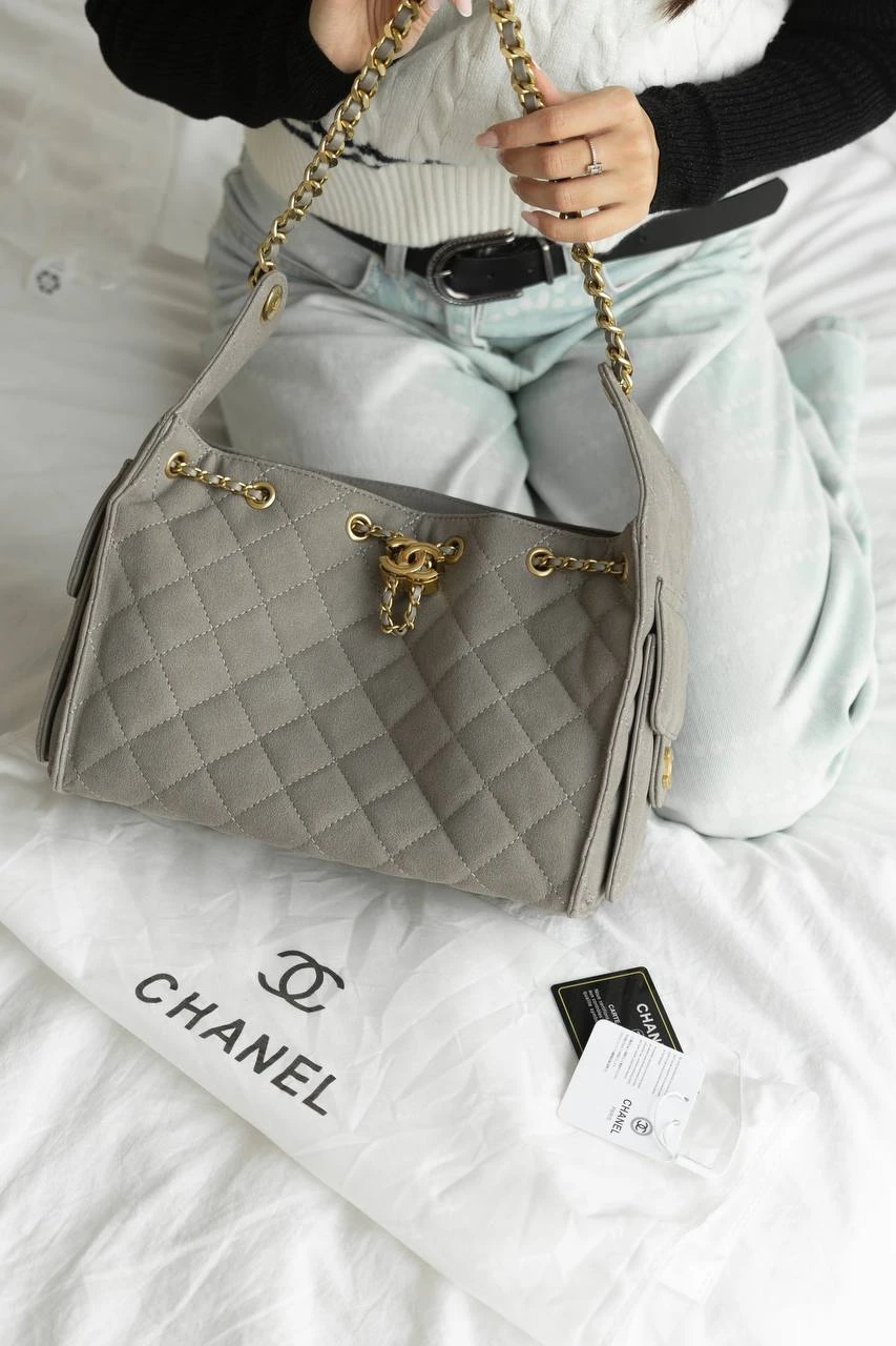 Chanel 25 Hobo Fall Winter Gray/Gold - Зображення 7
