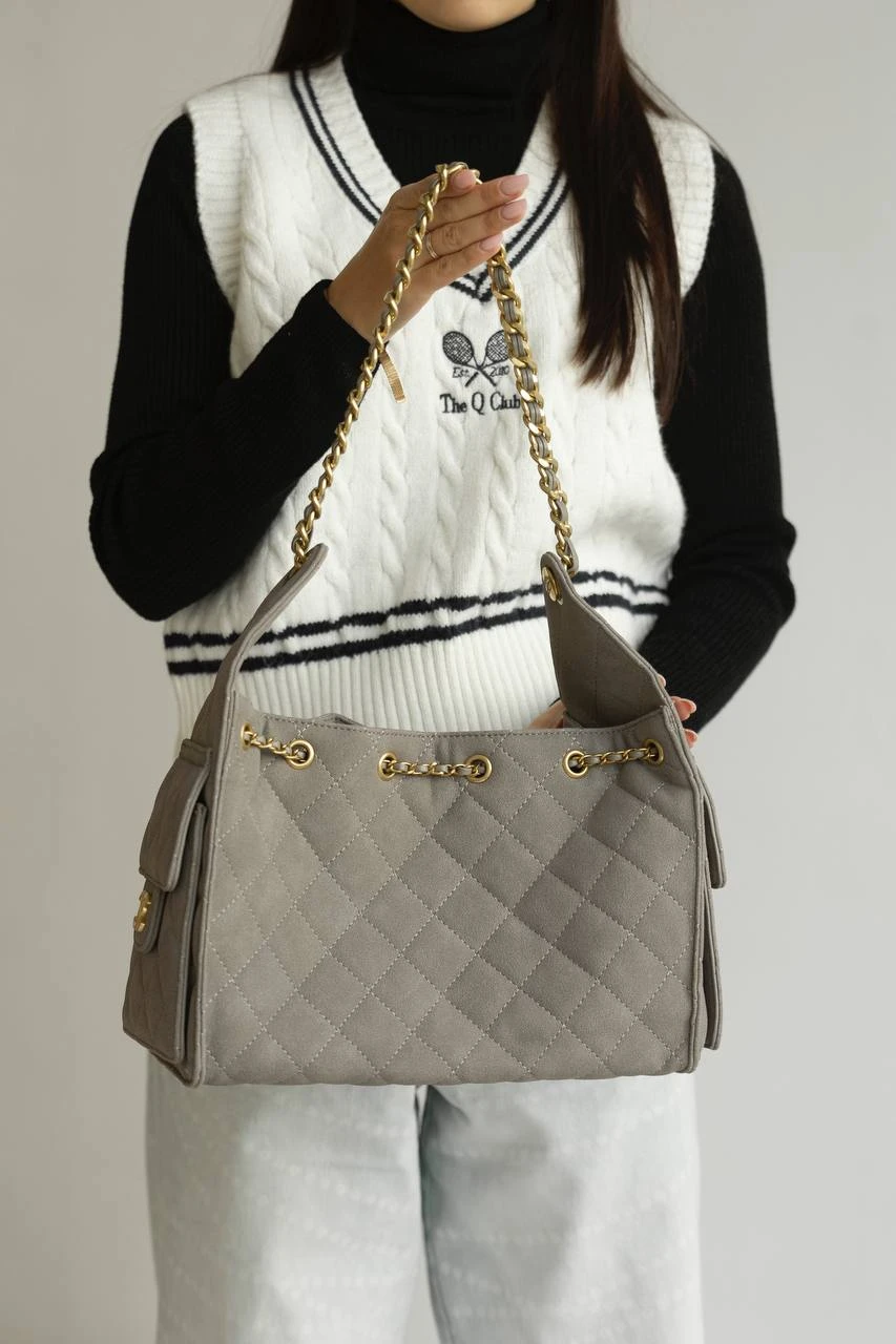 Chanel 25 Hobo Fall Winter Gray/Gold - Зображення 2