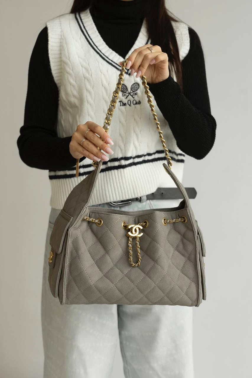 Chanel 25 Hobo Fall Winter Gray/Gold
