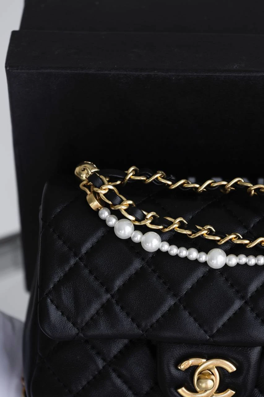 Chanel Pearl Crush Mini Flap Black/Gold - Зображення 9