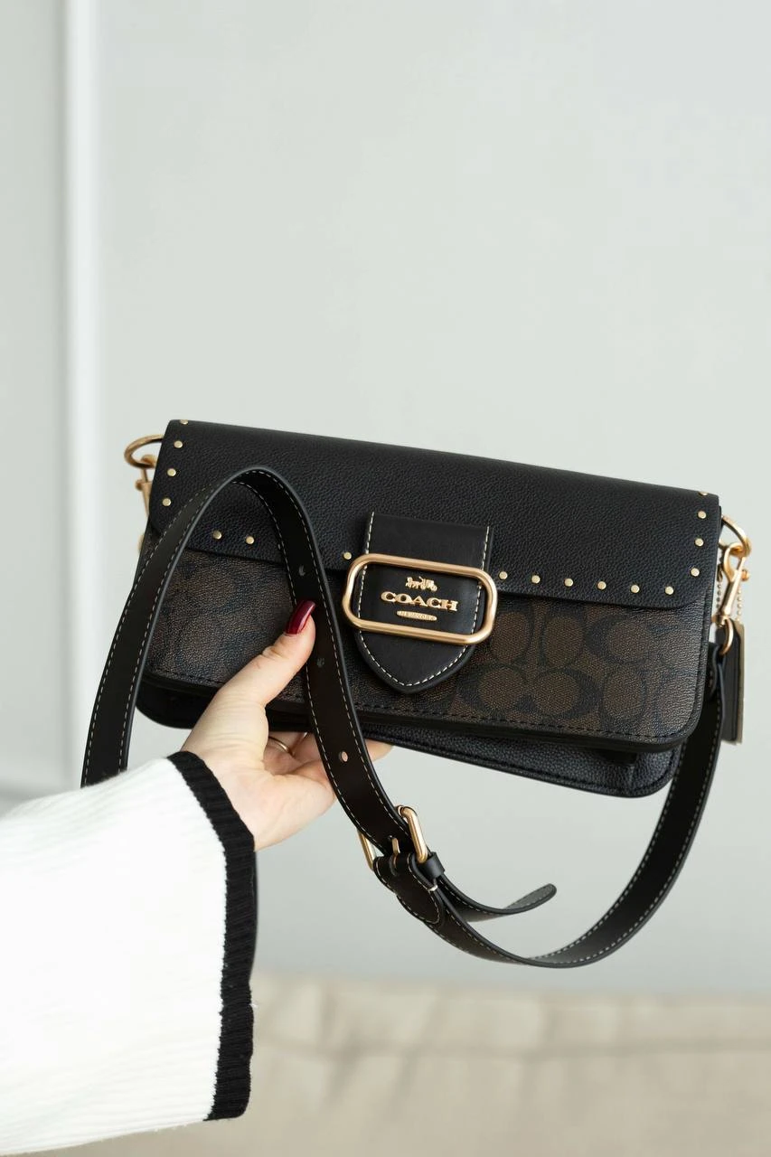 Coach Morgan Colorblock Signature Canvas Black/Gold - Зображення 4