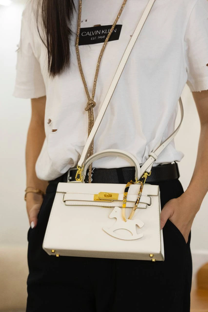 Hermes Kelly Danse II White/Gold