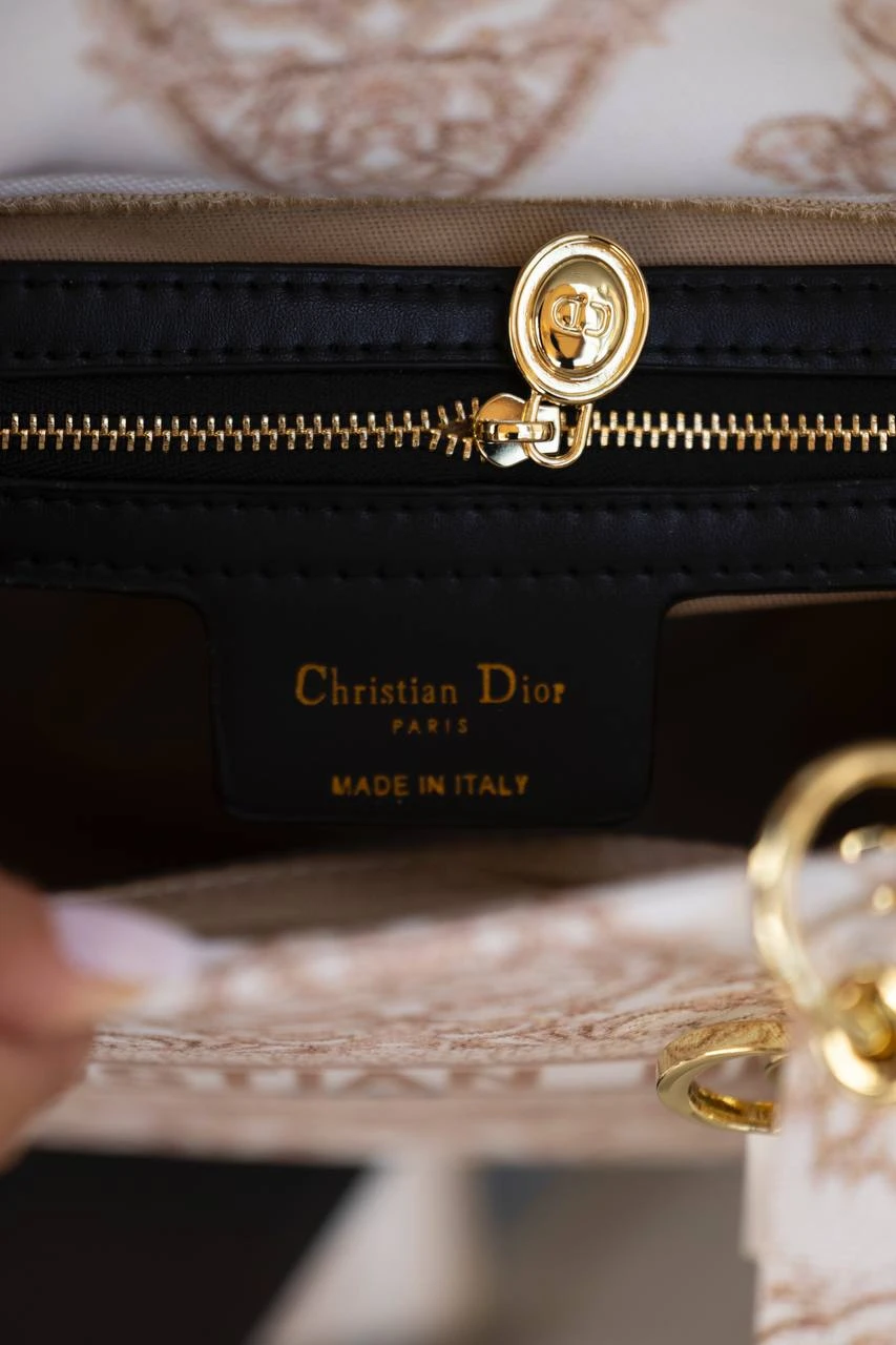 Lady Dior D-Lite Medium Blue Late Toile De Jouy White/Gold - Зображення 10