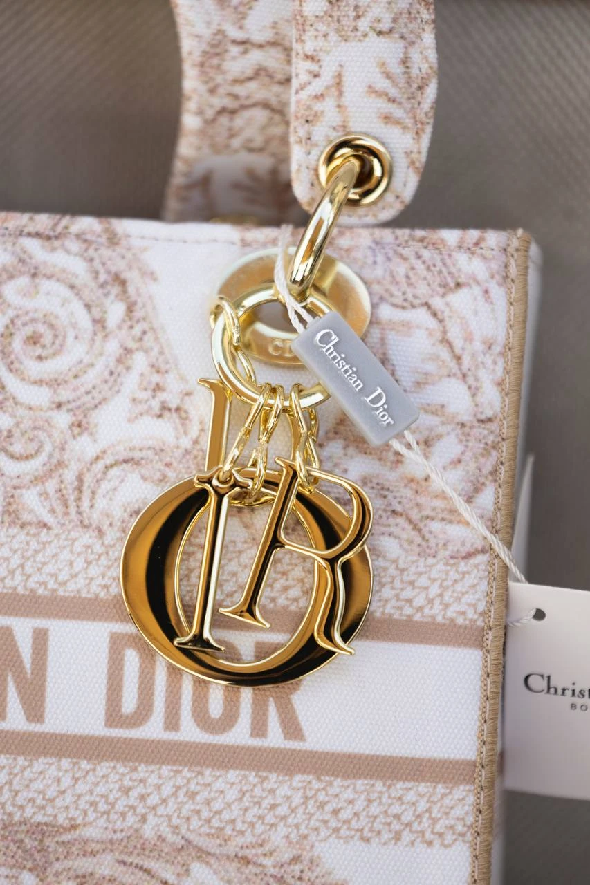 Lady Dior D-Lite Medium Blue Late Toile De Jouy White/Gold - Зображення 7