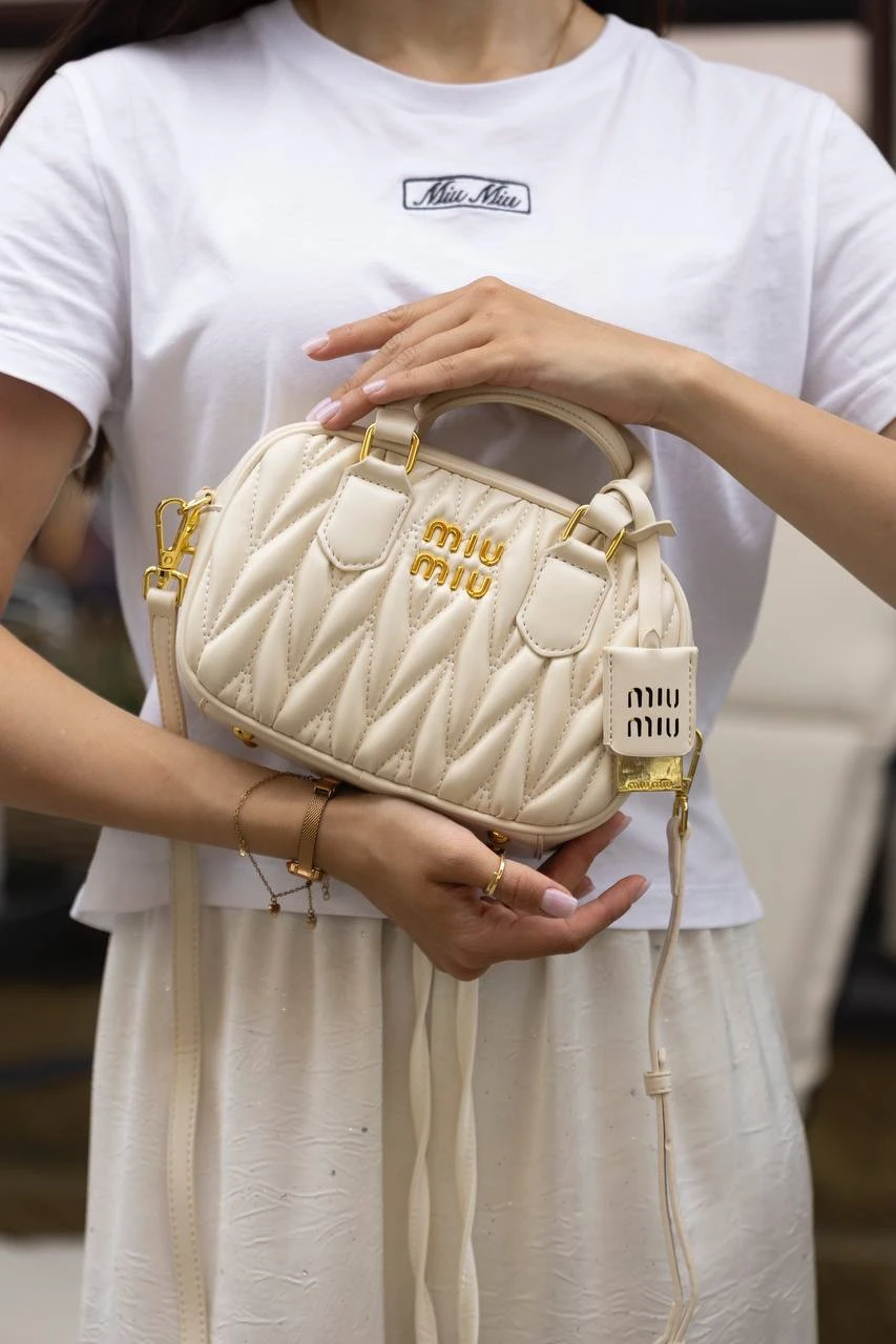 Miu Miu Matelassé Bowler White/Gold - Зображення 4