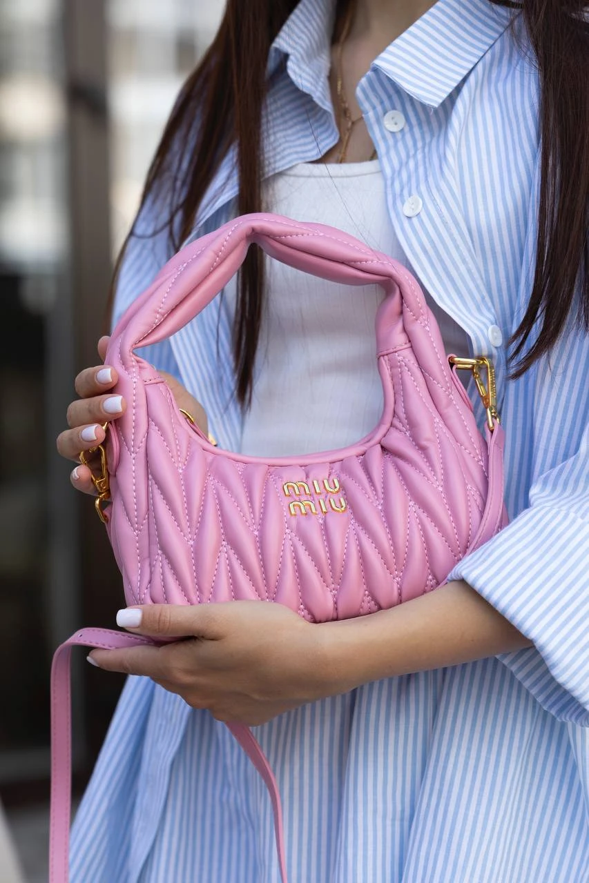 Miu Miu Wander Matelassé Nappa Pink/Gold - Зображення 4