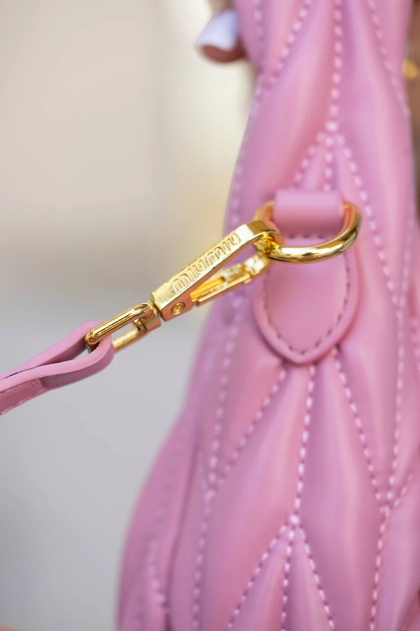 Miu Miu Wander Matelassé Nappa Pink/Gold - Зображення 6