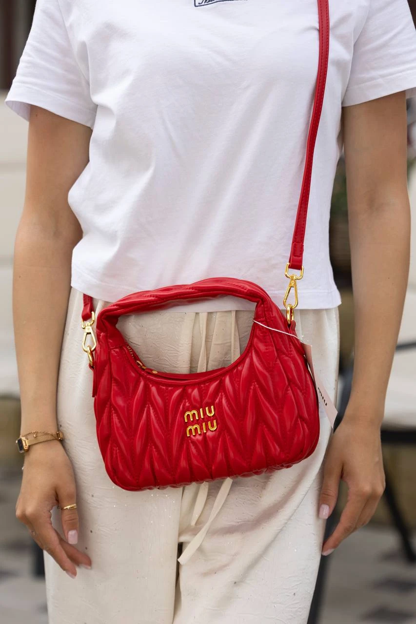 Miu Miu Wander Matelassé Nappa Red/Gold - Зображення 2