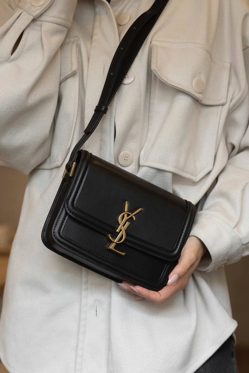 Yves Saint Laurent Solferino Satchel Bag Black/Bronze